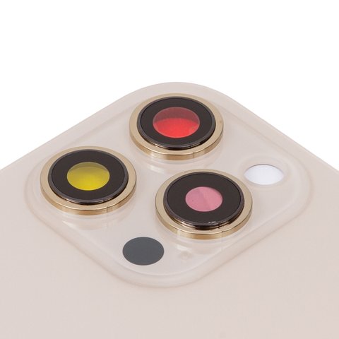 Задняя панель корпуса для iPhone 12 Pro Max, золотистая, со стеклом камеры, small hole Превью 1