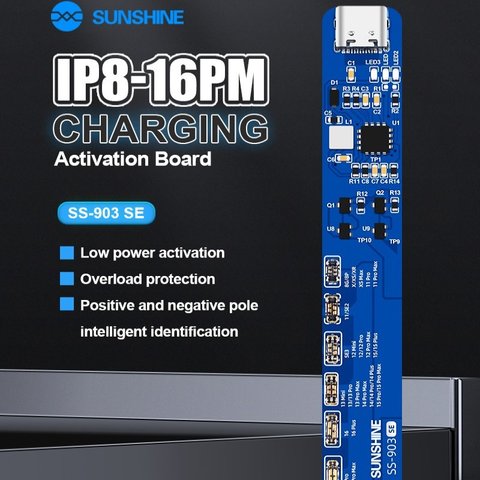 Power Supply Test Cable with Battery Activation Charge Board Sunshine SS-903 SE compatible with Apple iPhone 11, iPhone 11 Pro, iPhone 11 Pro Max, iPhone 12, iPhone 12 mini, iPhone 12 Pro, iPhone 12 Pro Max, iPhone 13, iPhone 13 mini, iPhone 13 Pro, iPhone 13 Pro Max, iPhone 14, iPhone 14 Plus, iPhone 14 Pro, iPhone 14 Pro Max, iPhone 15, iPhone 15 Plus, iPhone 15 Pro, iPhone 15 Pro Max, iPhone 16, iPhone 16 Plus, iPhone 16 Pro, iPhone 16 Pro Max, iPhone 8, iPhone 8 Plus, iPhone SE, iPhone SE 2020, iPhone X, iPhone XR, iPhone XS, iPhone XS Max Preview 2