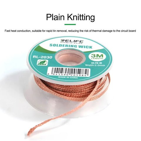 Malla para desoldar RELIFE RL-2030, (Ancho) 2.0 mm, d 3 m Vista previa  3