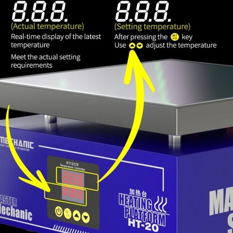 Plataforma de precalentamiento Mechanic HT-20, para reparar placas base, 20*20cm / 20-300°С Vista previa  2