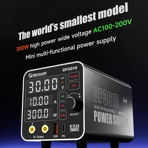 Fuente de alimentación (potencia) Mechanic DP3010, un canal, impulso, hasta 30 V, hasta 10 A, indicadores de diodos de luz Vista previa  2