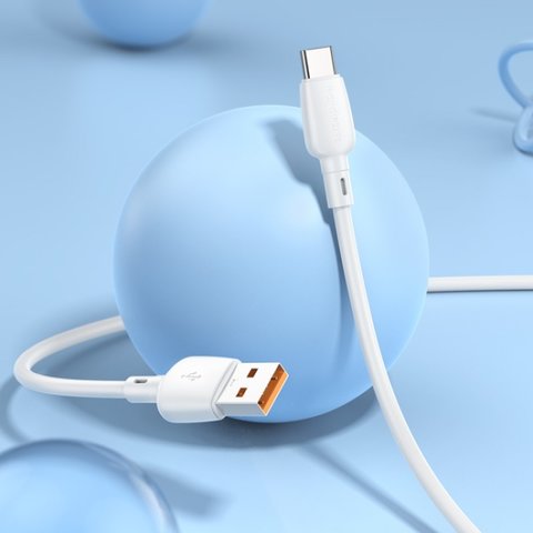 USB кабель Borofone BX93, USB тип-C, USB тип-A, 100 см, 100 Вт, 6 А, білий, #6941991103186 Прев'ю 2