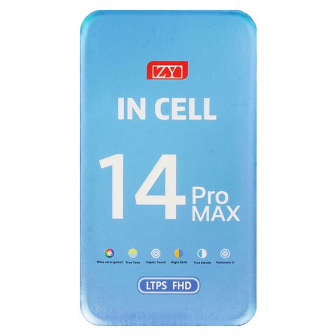 Дисплей для iPhone 14 Pro Max, чорний, з рамкою, Copy, (TFT), ZY, LTPS Прев'ю 1