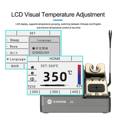 Паяльная станция Sunshine H3 210, цифровая, 80 Вт Превью 6